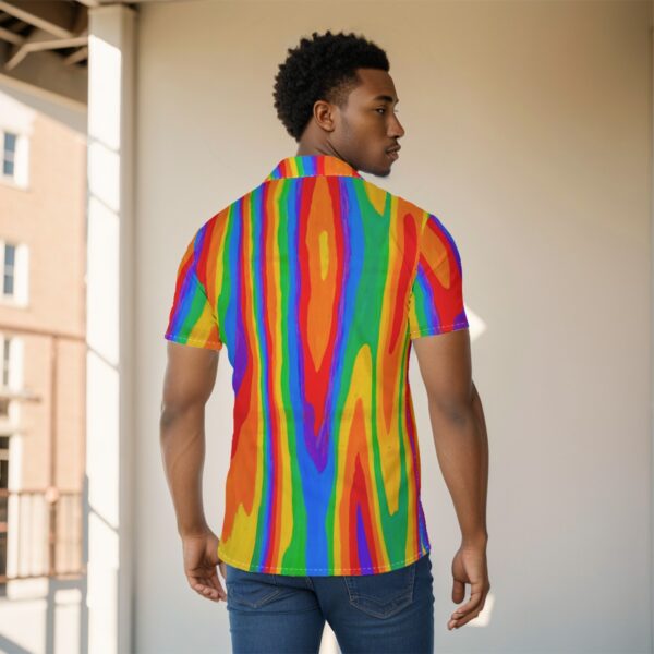 Heat Rainbow All-Over Print Men's Shirt - Image 4