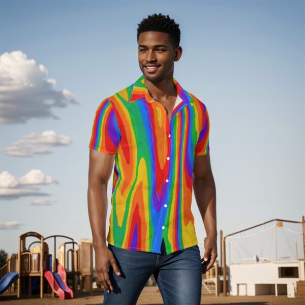 Heat Rainbow All-Over Print Men's Shirt - Image 2