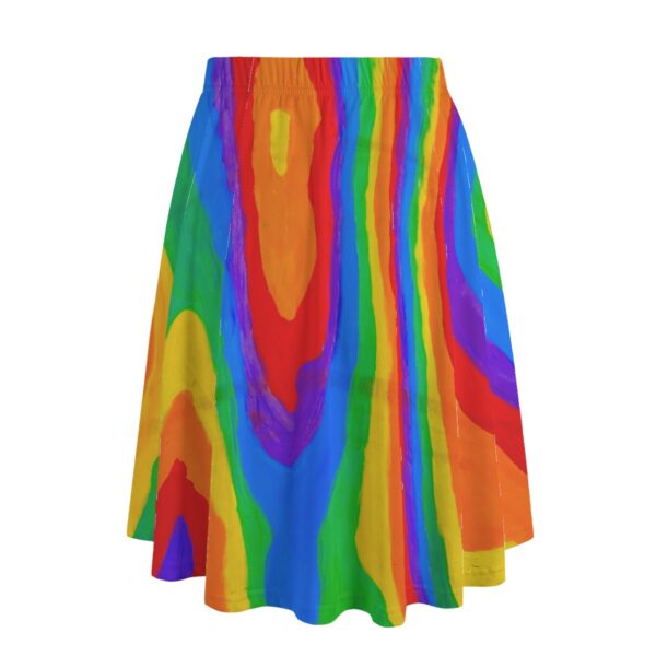 heat rainbow All-Over Print Women's Long Maxi Skirt With Pockets - Image 2