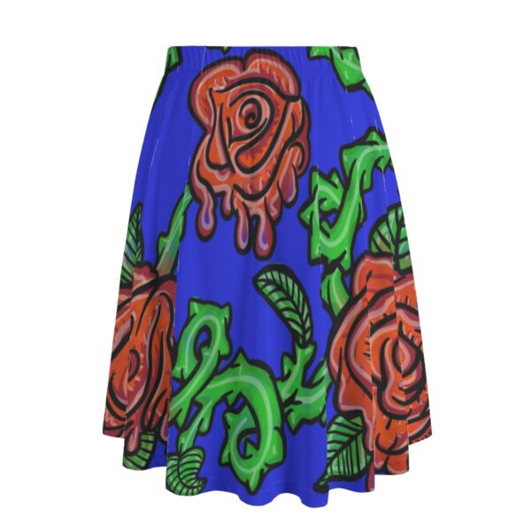 Psychedelic Drip Roses All-Over Print Women's Long Maxi Skirt With Pockets - Image 2