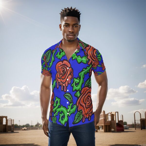 Psychedelic Drip Roses All-Over Print Men's Shirt