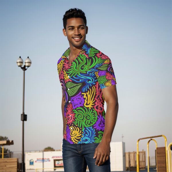 Psychedelic Rose Swirls All-Over Print Men's Shirt - Image 3