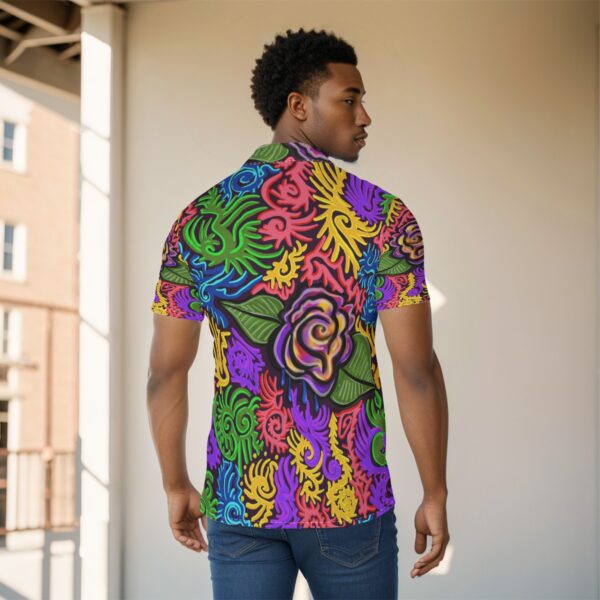 Psychedelic Rose Swirls All-Over Print Men's Shirt - Image 4