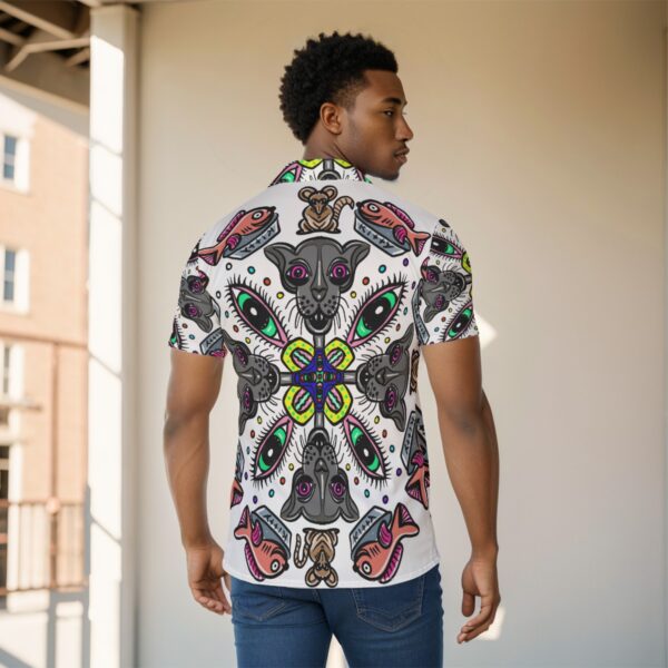 Psychedelic Cat Food All-Over Print Men's Shirt - Image 4