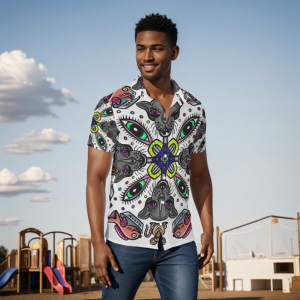 Psychedelic Cat Food All-Over Print Men's Shirt - Image 2